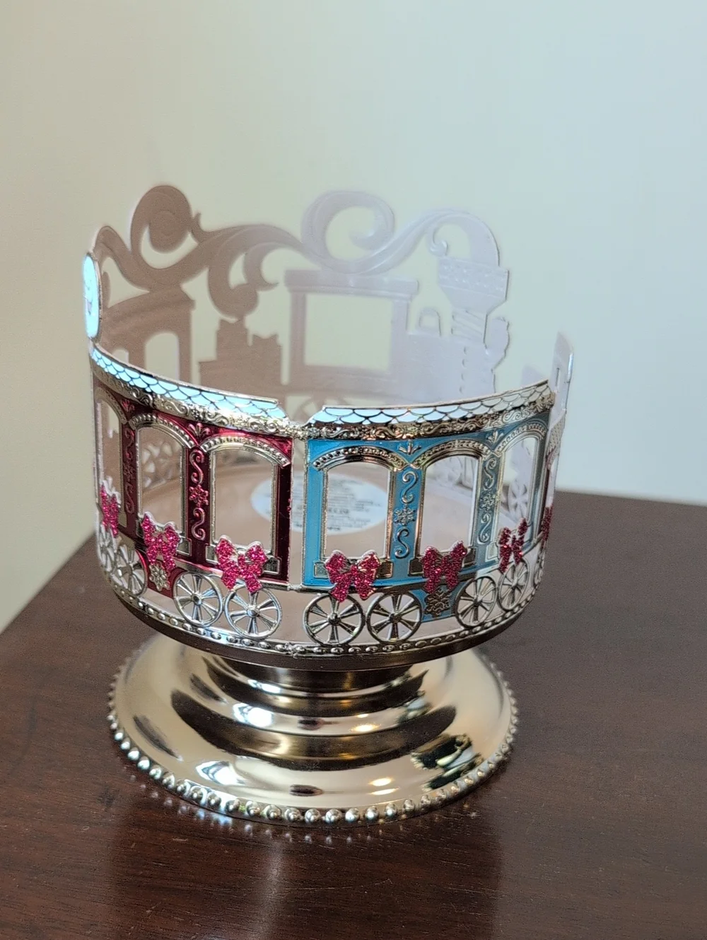 Bath And Body Works Holiday Train Glitter 3-wick Candle Holder